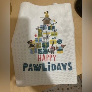Happy Pawlidays kitchen towel